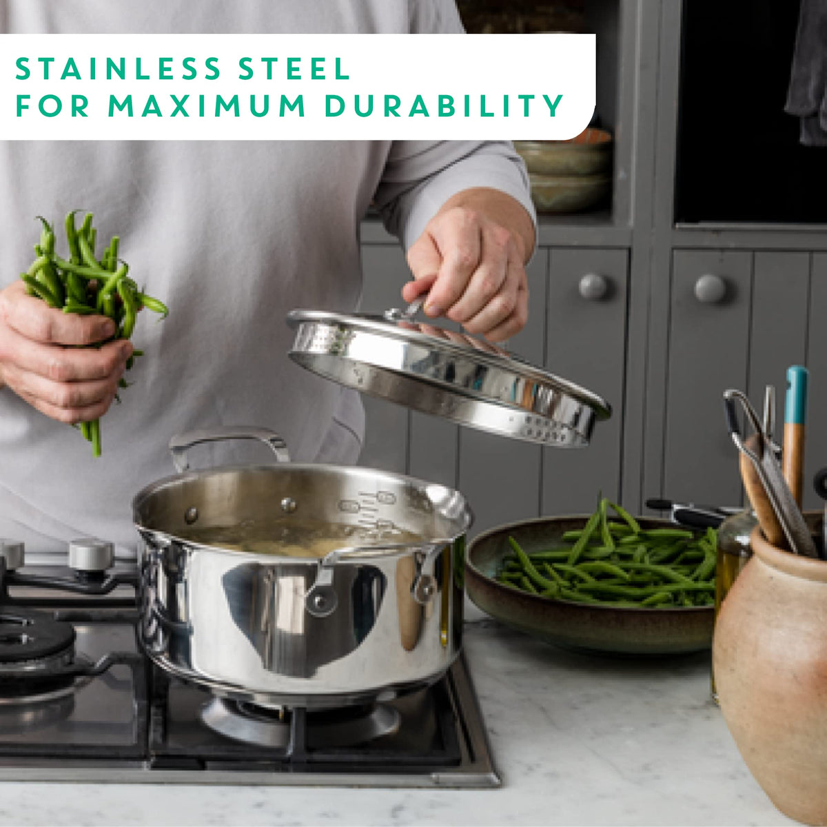 Jamie Oliver by Tefal Stainless Steel Frying Pan, 11-Inch