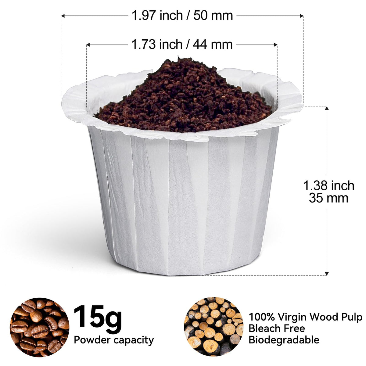 Fanativita Disposable K-Cup Coffee Filters, 300 Count