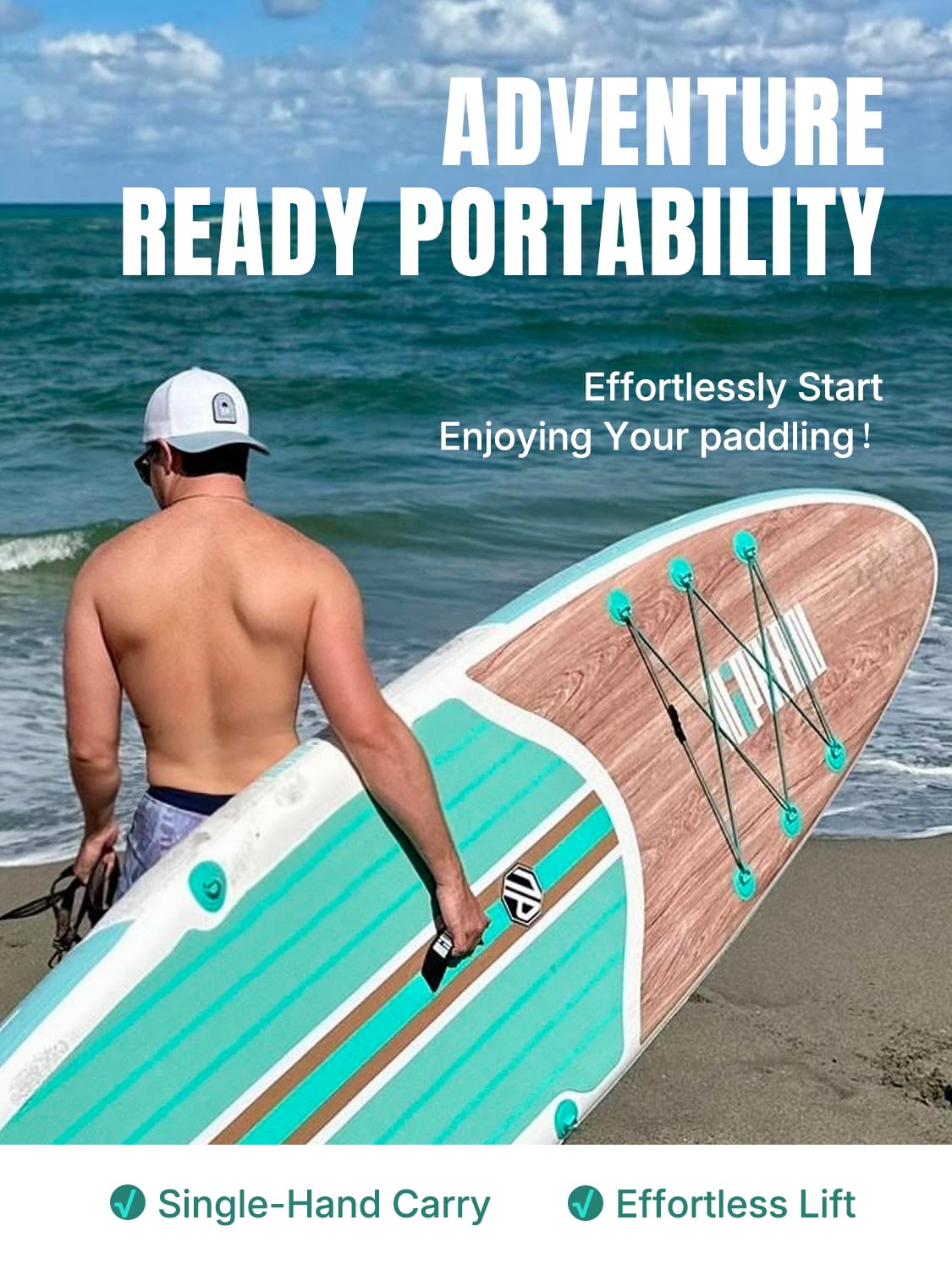 Niphean Inflatable Stand Up Paddle Board with Accessories, 10'6"