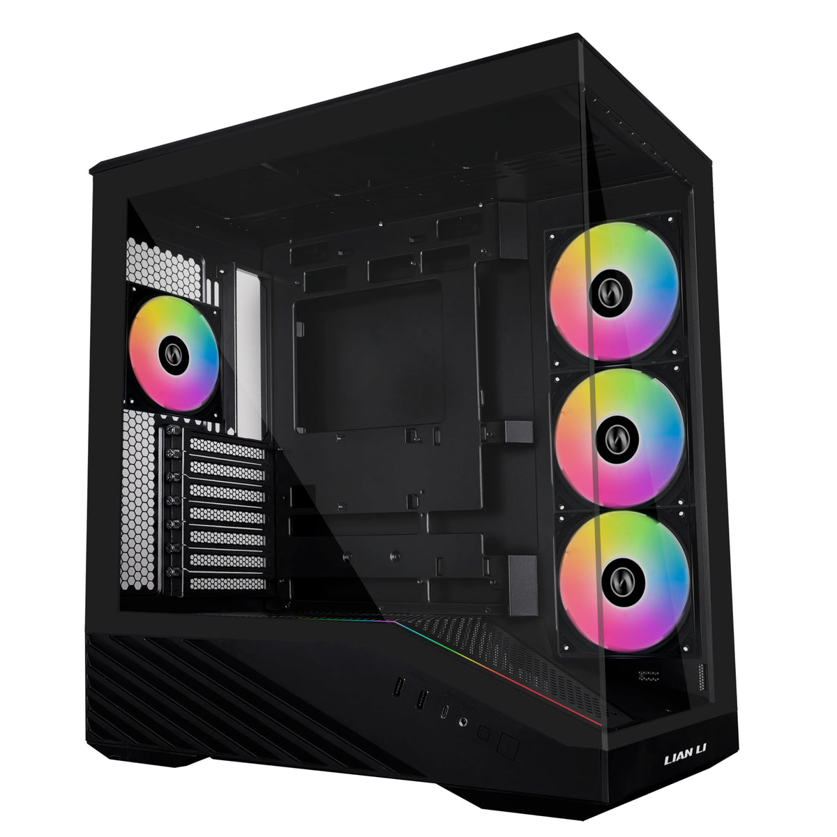 Lian Li Vector V100 ATX Mid-Tower PC Case with 4 ARGB PWM Fans, Black