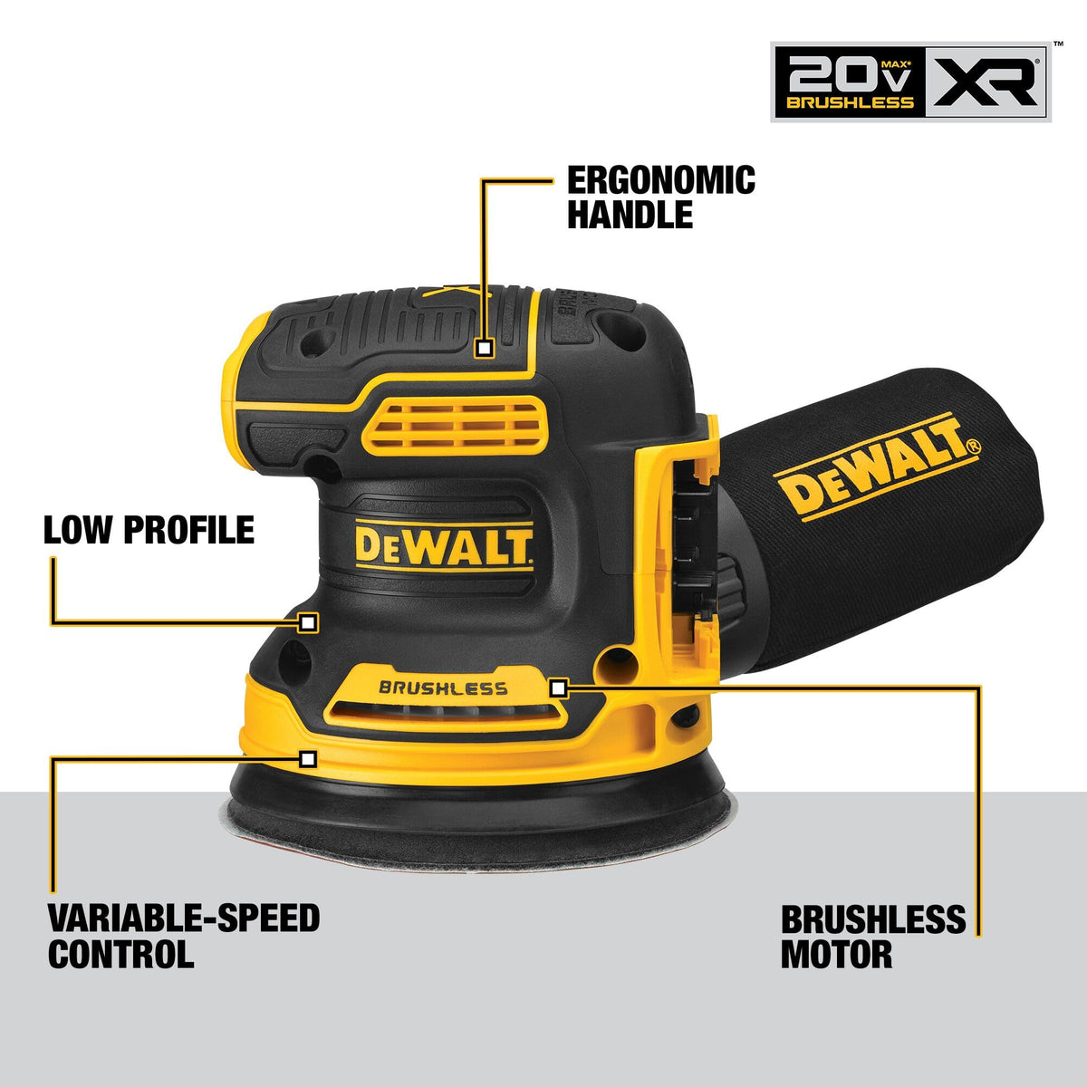 DeWalt 20V MAX Orbital Sander, Tool Only, DCW210B