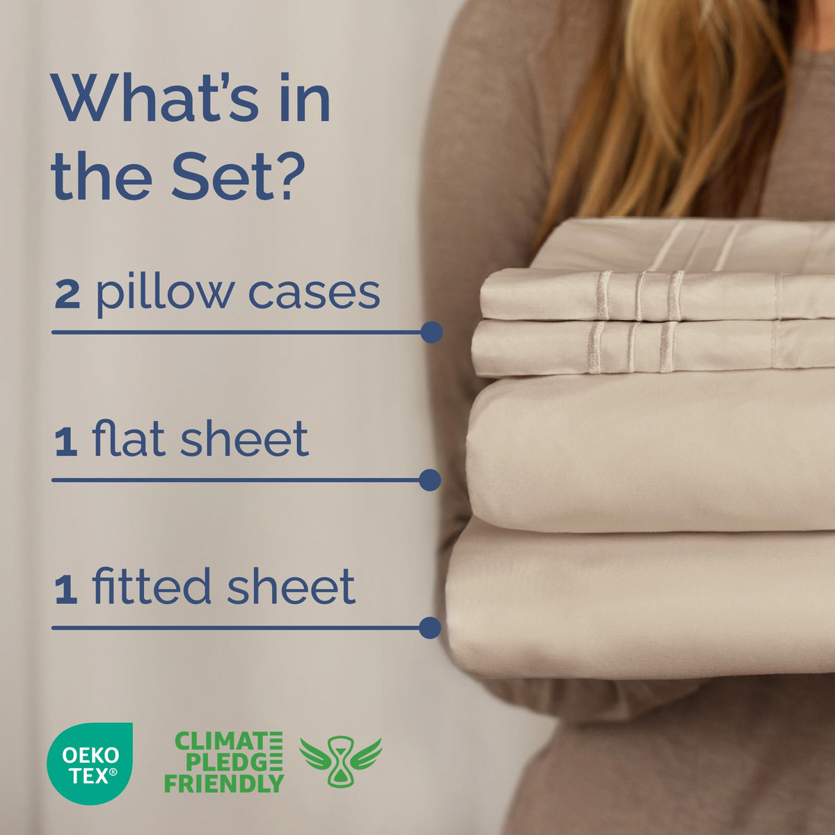 CGK Unlimited Brushed Microfibre Sheet Set, King, Wheat