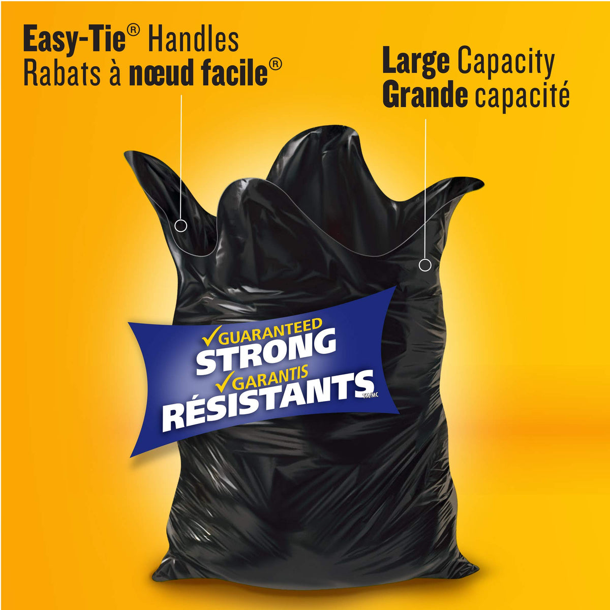 Glad Black Garbage Bags, Regular 74 L, 100 Count