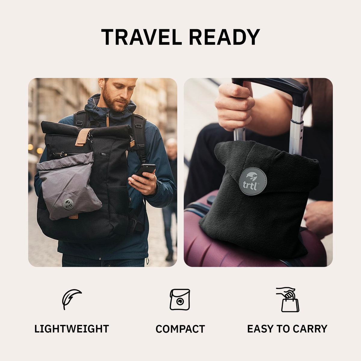 trtl Travel Pillow, Black