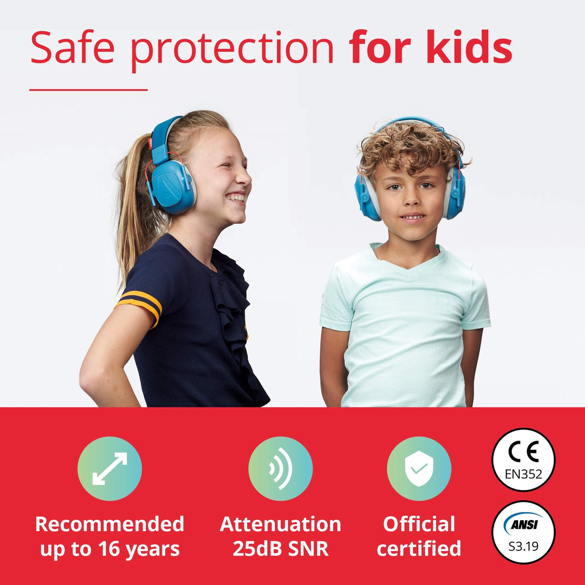 Alpine Muffy Noise Cancelling Headphones for Kids, Blue