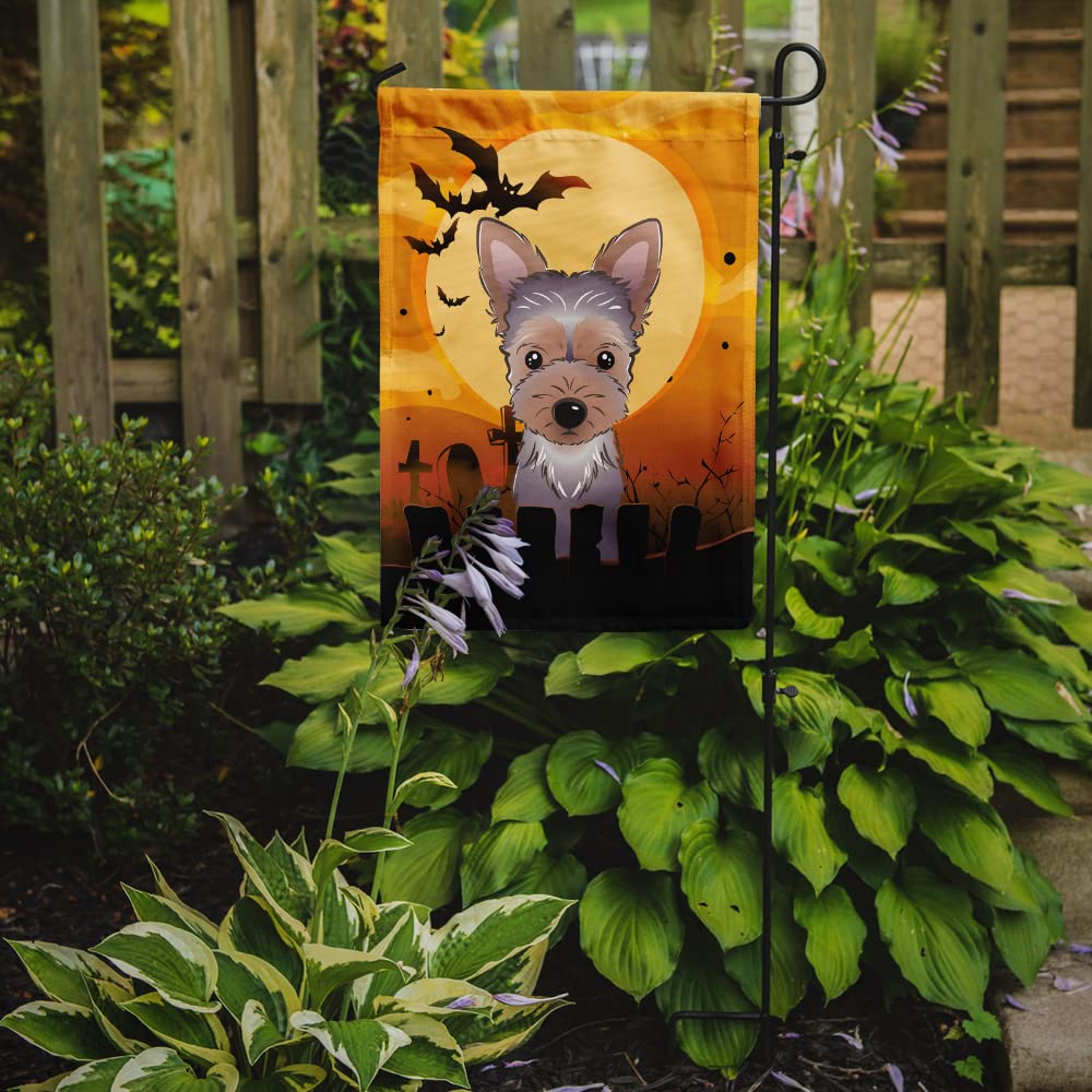 Caroline's Treasures BB1790GF Halloween Yorkie Puppy Garden Size Flag, Small