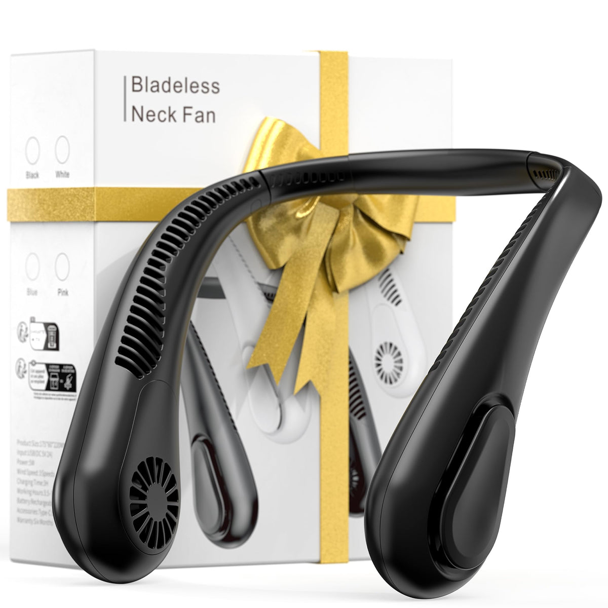 AMACOOL Bladeless Neck Fan Portable Personal Fan 5000mAh Rechargeable Battery