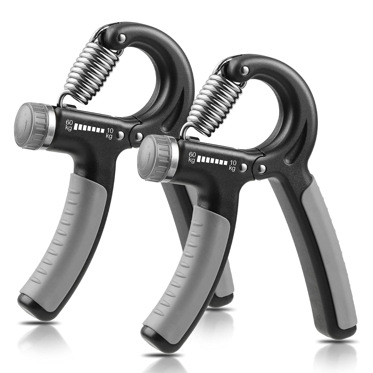 NIYIKOW Adjustable Hand Grip Strengthener, 10-60 kg, Grey (2 Pack)