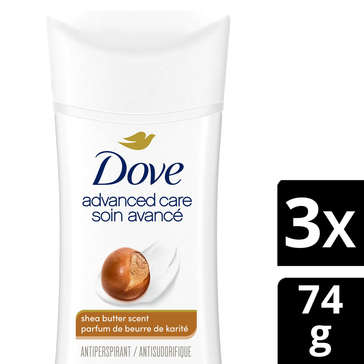 Dove Advanced Care Women's Antiperspirant Stick, 74 g, 3 Pack