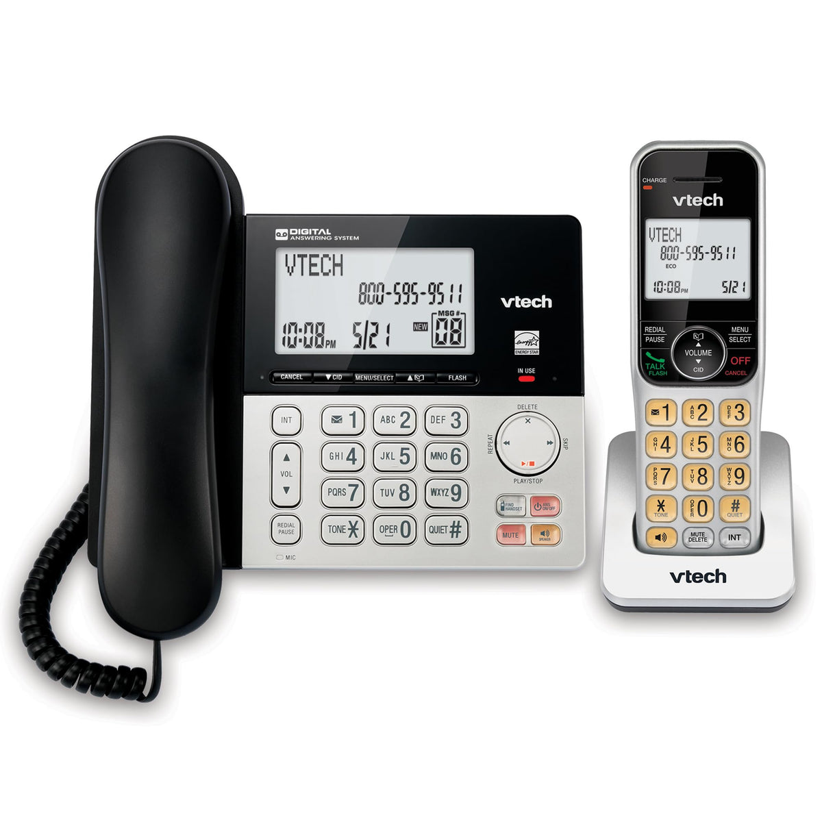 VTech DECT 6.0 1-Handset Cordless Phone, VG208