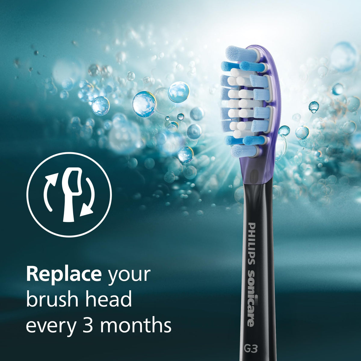 Philips Sonicare G3 Two-in-One Brush Heads, 2-Pack, Black