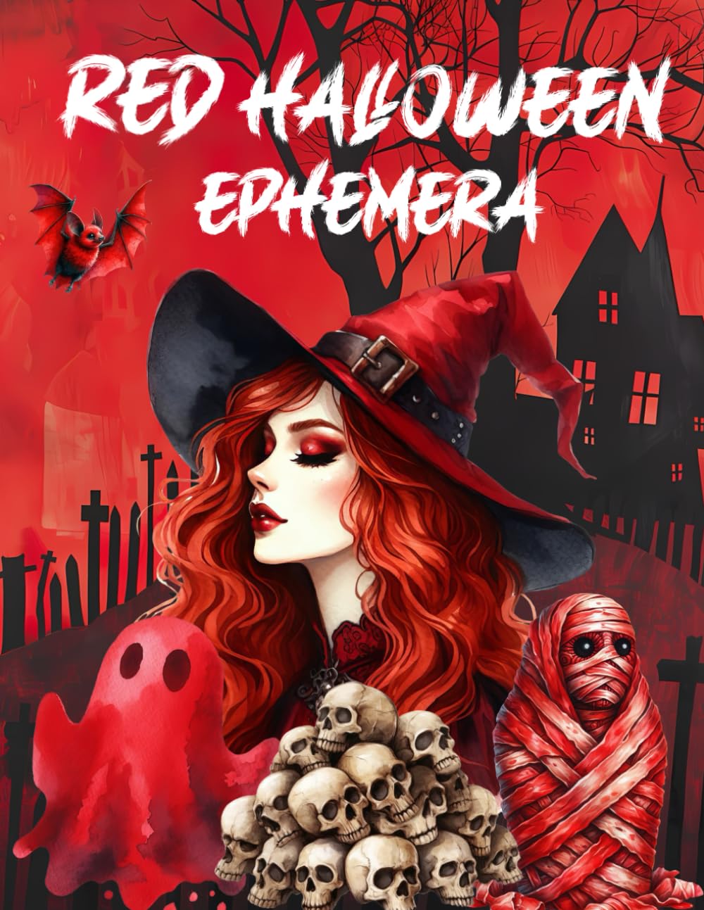 Red Halloween Ephemera Book: High Quality Images Of Monster