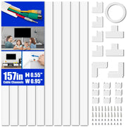 Delamu Cord Hider Wall Cable Cover Kit, 157 in, White