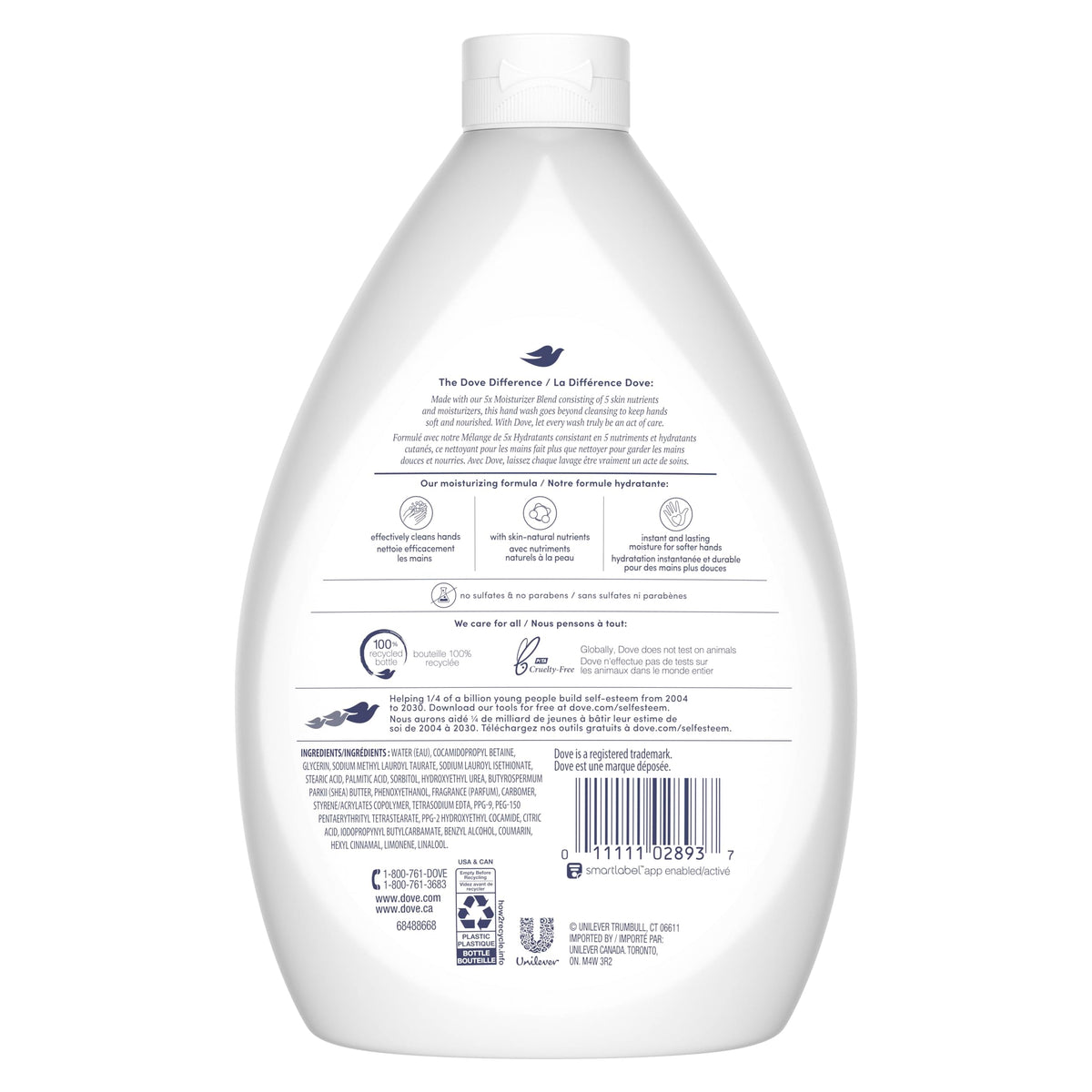 Dove Shea Butter & Warm Vanilla Hand Wash Refill, 1 L, 3 Pack
