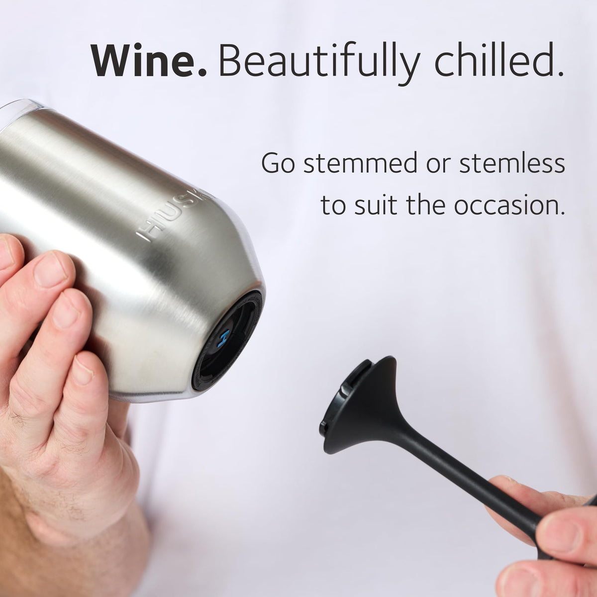 Huski Wine Tumbler 2.0 with Detachable Stem, 355 ml, Champagne
