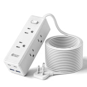 SUPERDANNY Surge Protector Power Bar, 6 Outlets, 4 USB, 10 ft