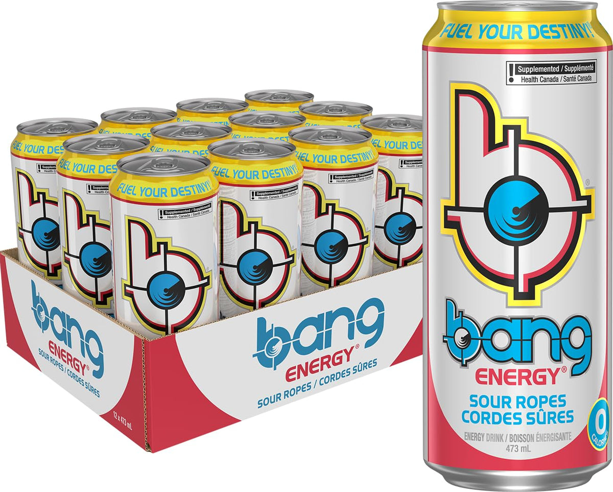 Bang Energy Drink, Sour Ropes, 12 x 473 ml