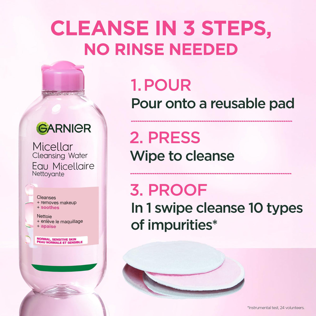 Garnier Micellar Water Facial Cleanser & Makeup Remover, 700 ml