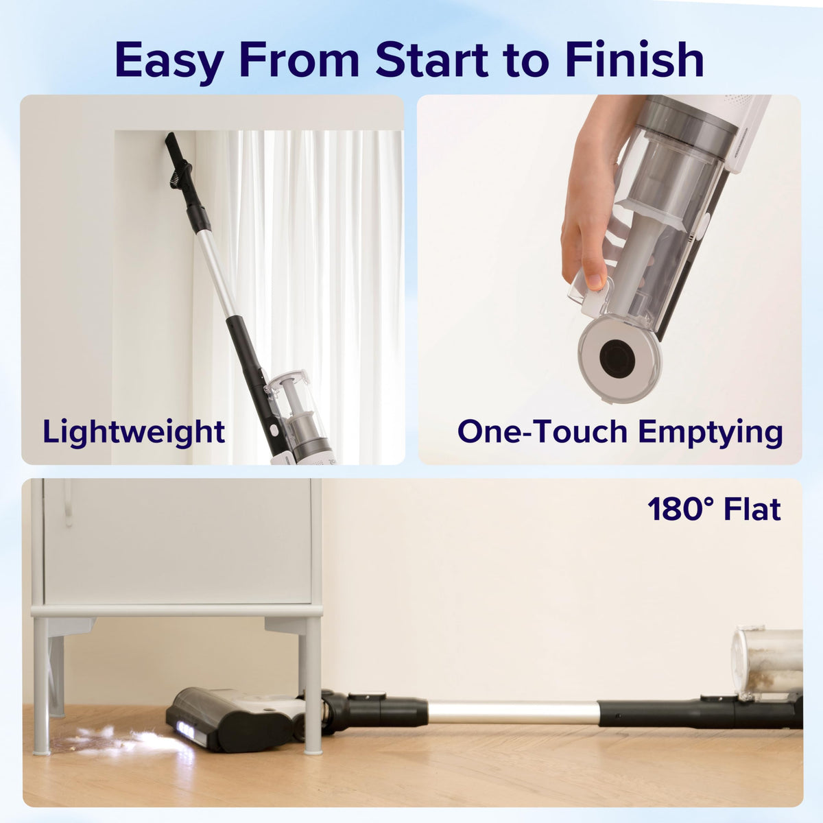 Levoit Cordless Stick Vacuum Cleaner, 50 Minute Runtime
