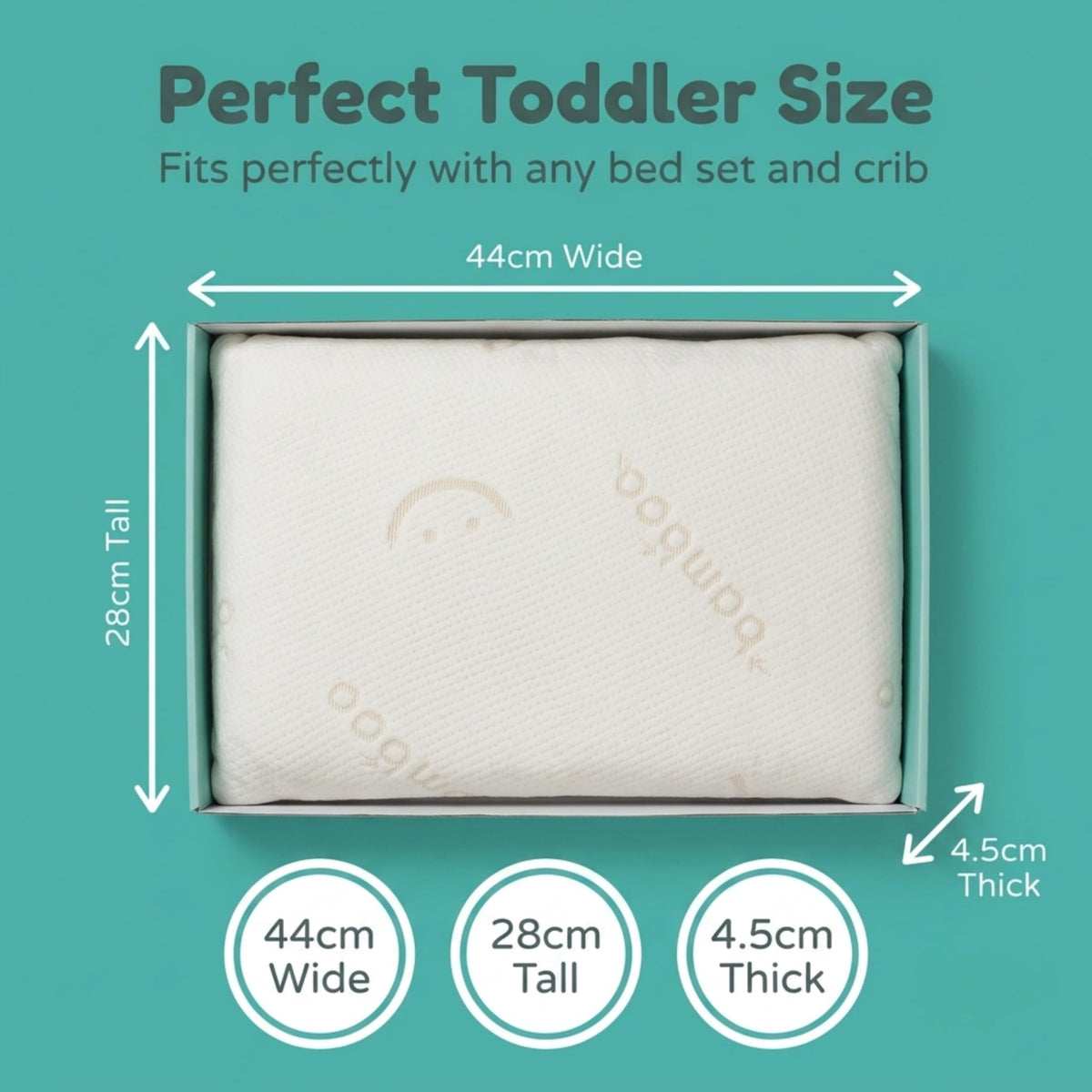 Baby Works Memory Foam Toddler Pillow with Bamboo Cover, Off White