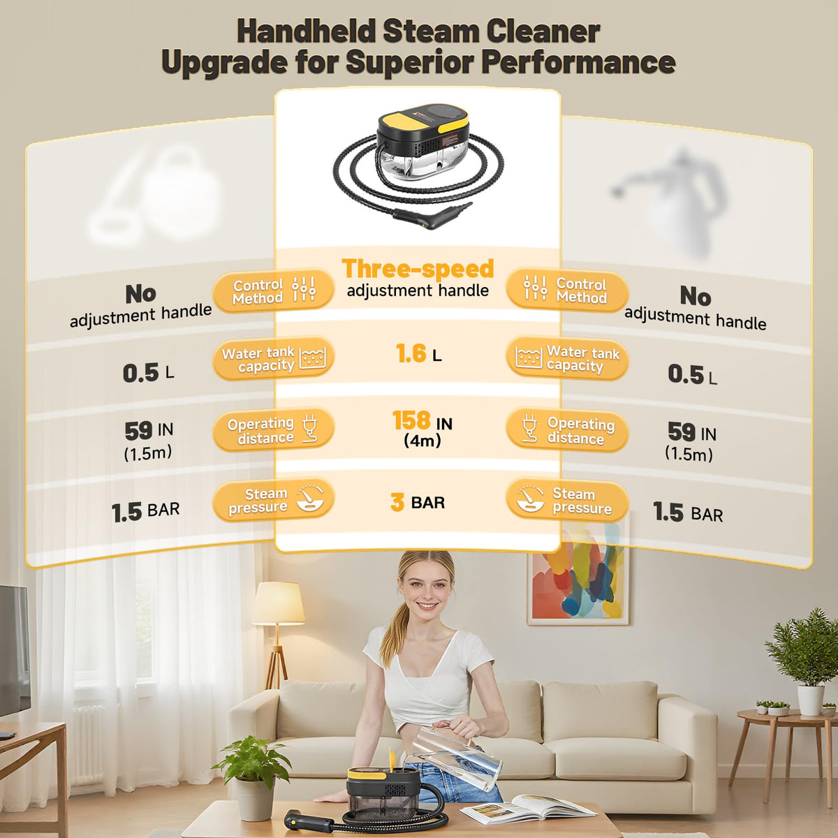 Gautye Steam Cleaner with 15 Accessories