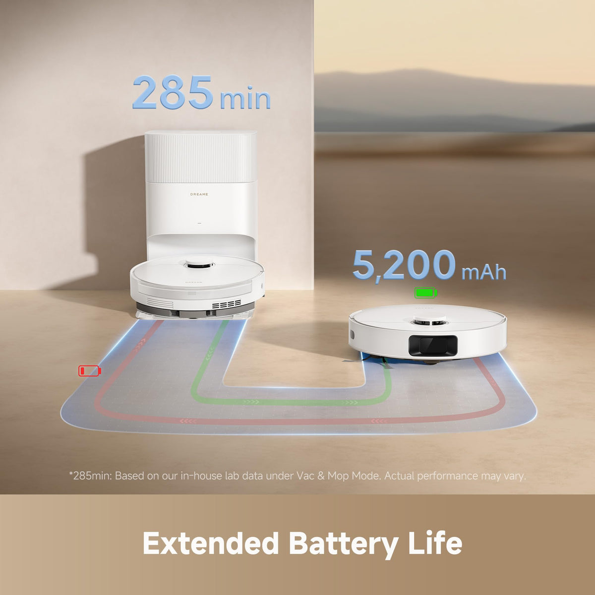DREAME D20 Plus Robot Vacuum and Mop, Self-Emptying, White