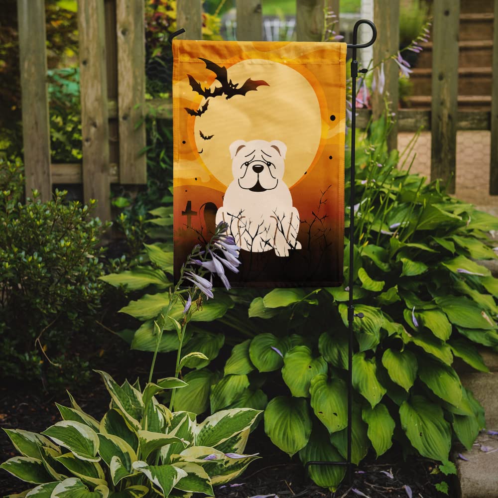 Caroline's Treasures BB4389GF Halloween English Bulldog White Flag Garden Size