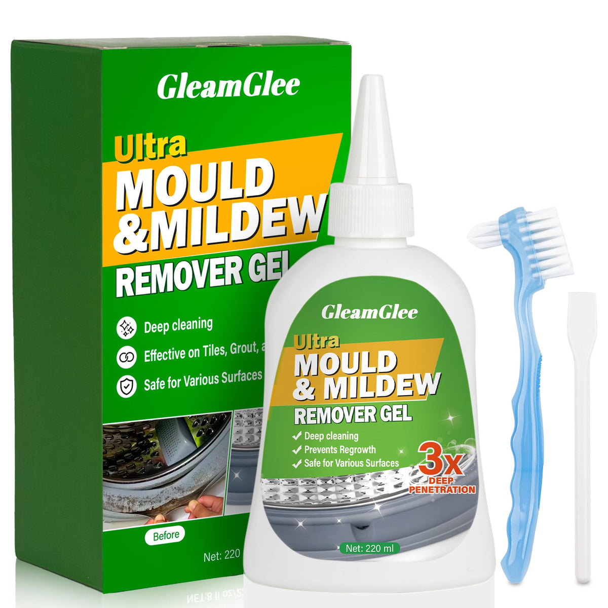 Mould Remover Gel for Washing Machine, Grout and Tiles, 8 fl.oz