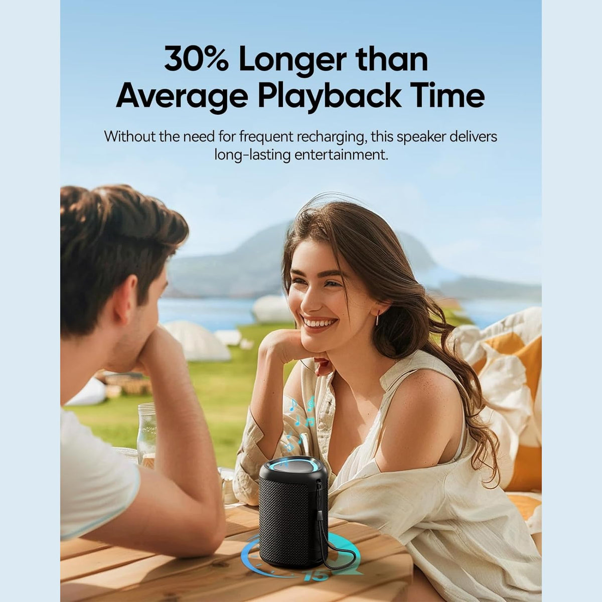 Portable Waterproof Bluetooth 5.3 Speaker with Lights