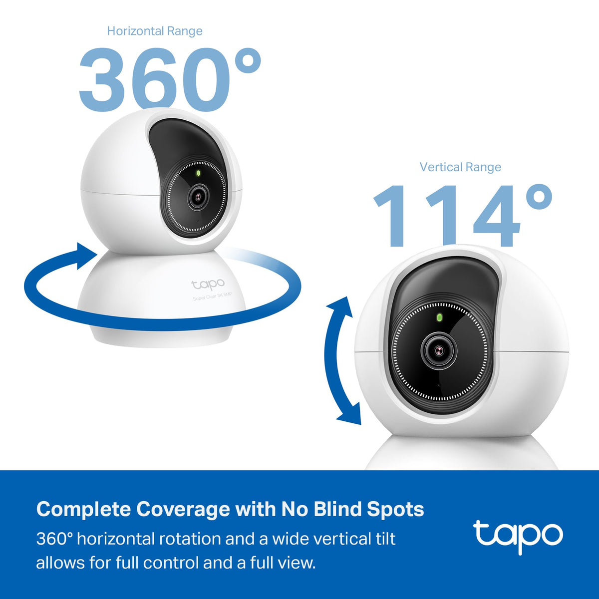 TP-Link Tapo C230 3K Pan/Tilt Wi-Fi Camera, White
