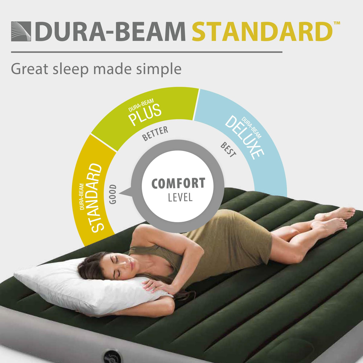 Intex 64761E Dura-Beam Standard Downy Air Mattress, Twin