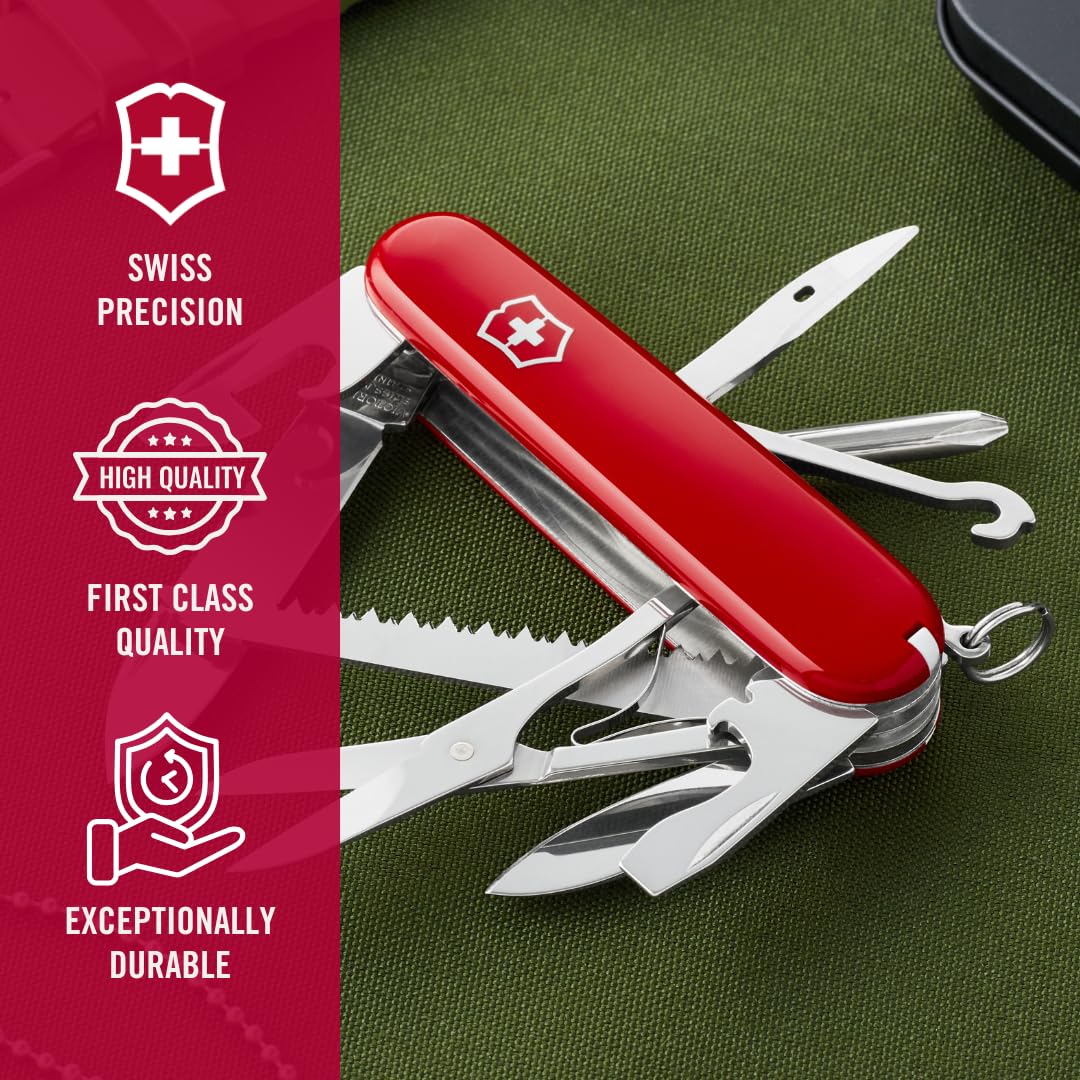 Victorinox Fieldmaster 15-Function Swiss Army Pocket Knife, Red