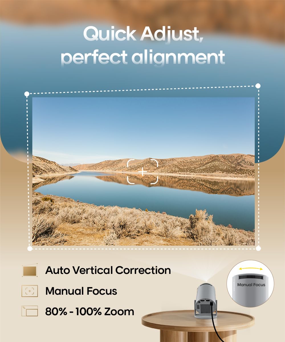 Magcubic Mini Smart Projector with 4K Support, Gloss Grey