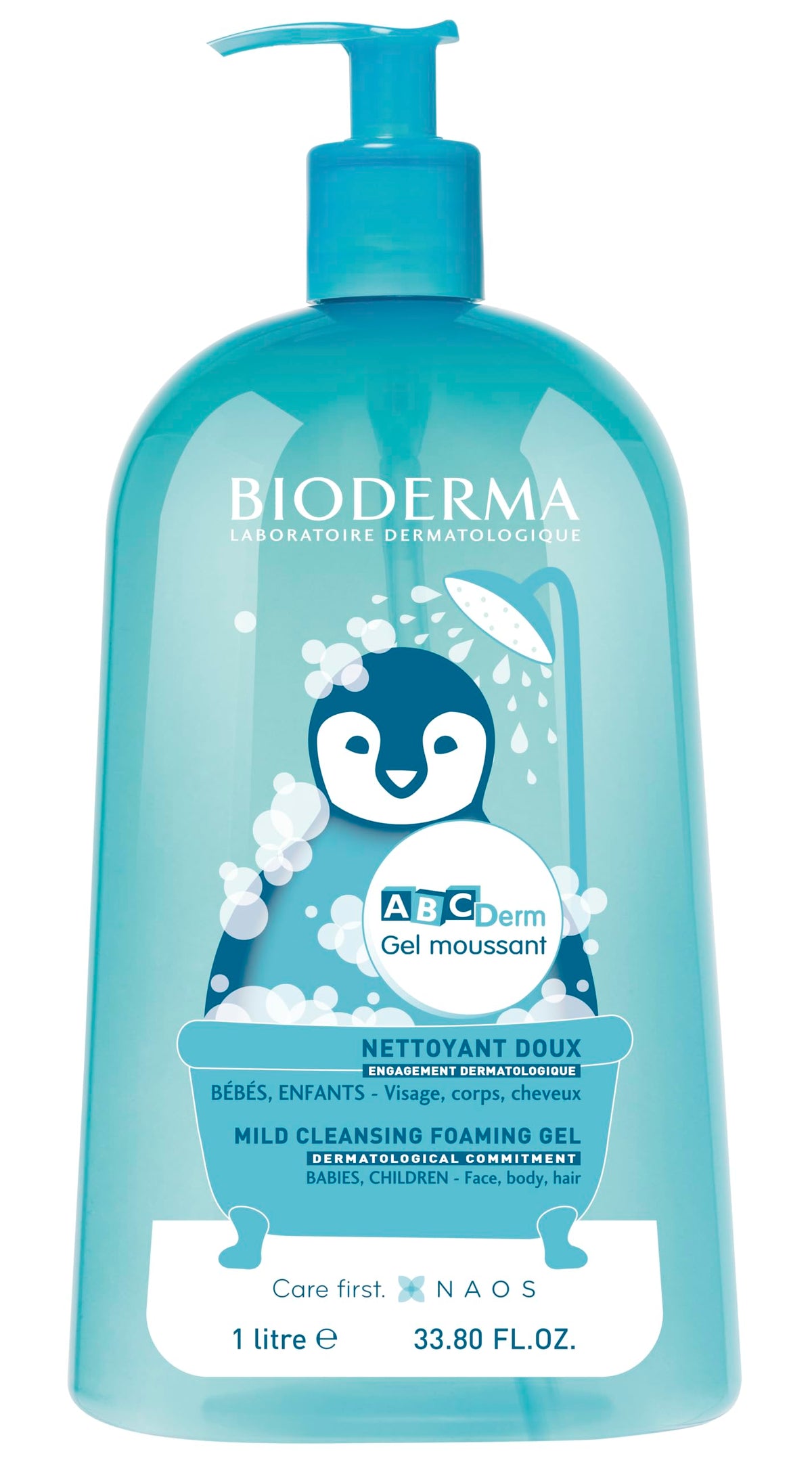 Bioderma ABCDerm Foaming Gel Cleanser for Babies & Children, 1 L