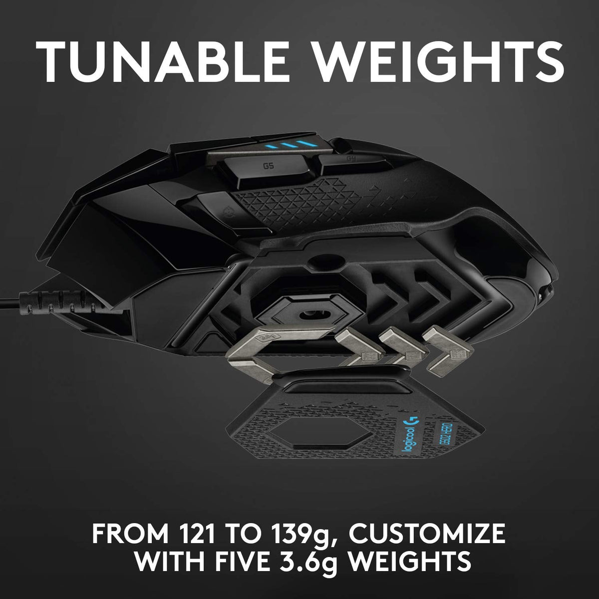 Logitech G502 Hero Wired Gaming Mouse, Black