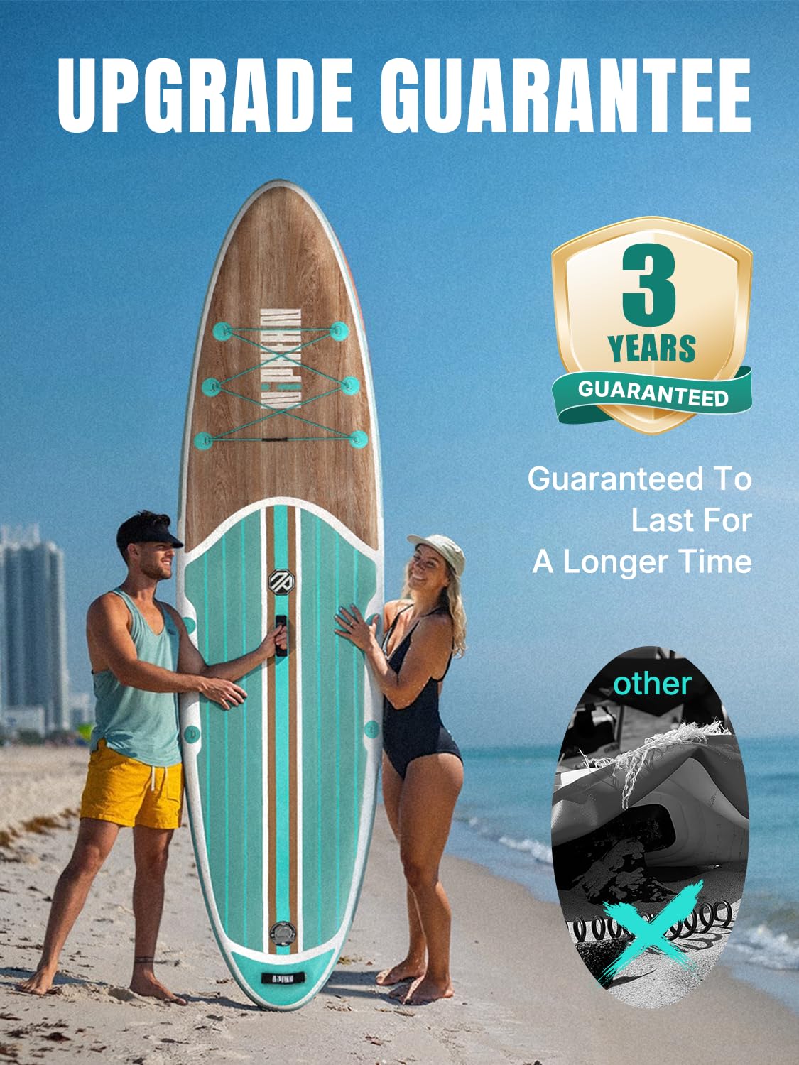 Niphean Inflatable Stand Up Paddle Board with Accessories, 10'6"