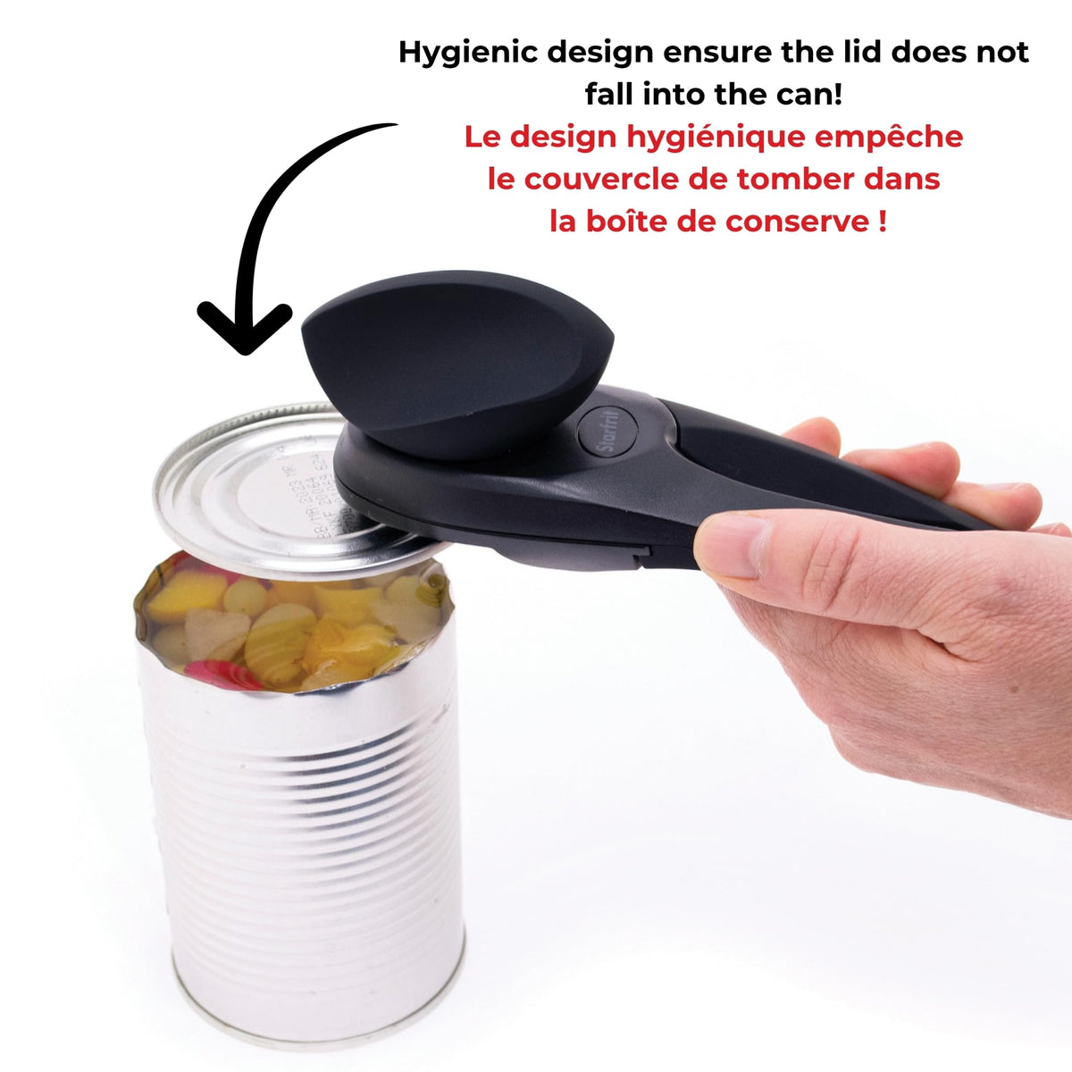 Starfrit MightiCan Smooth-Cut Can Opener, Black