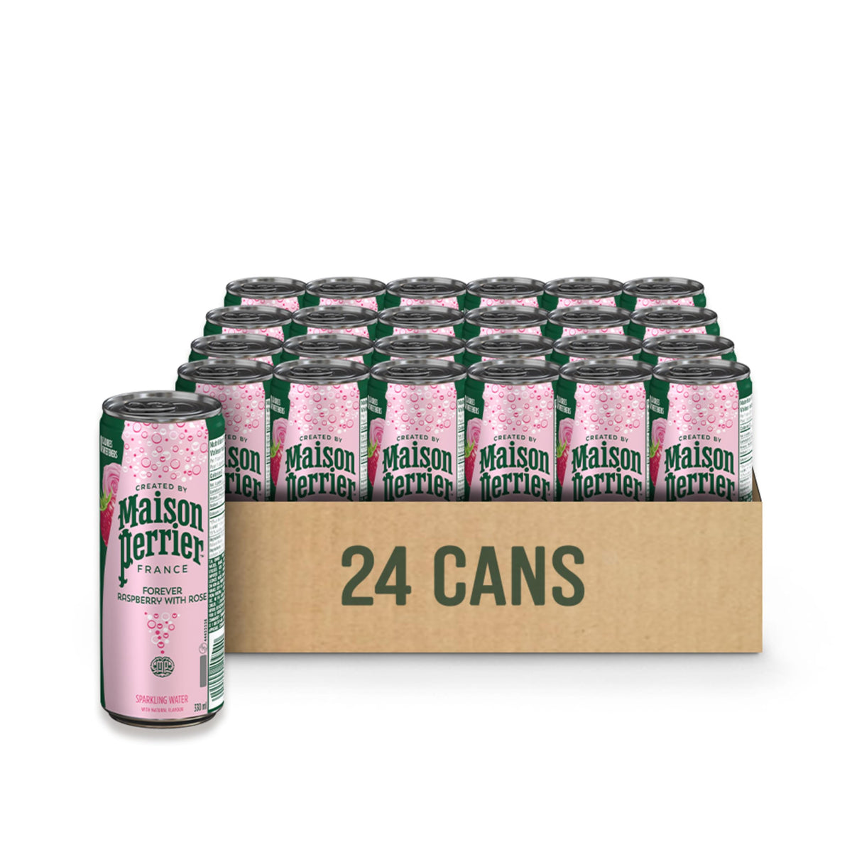 Maison Perrier Forever Raspberry Rose Sparkling Water, 24 x 330 ml