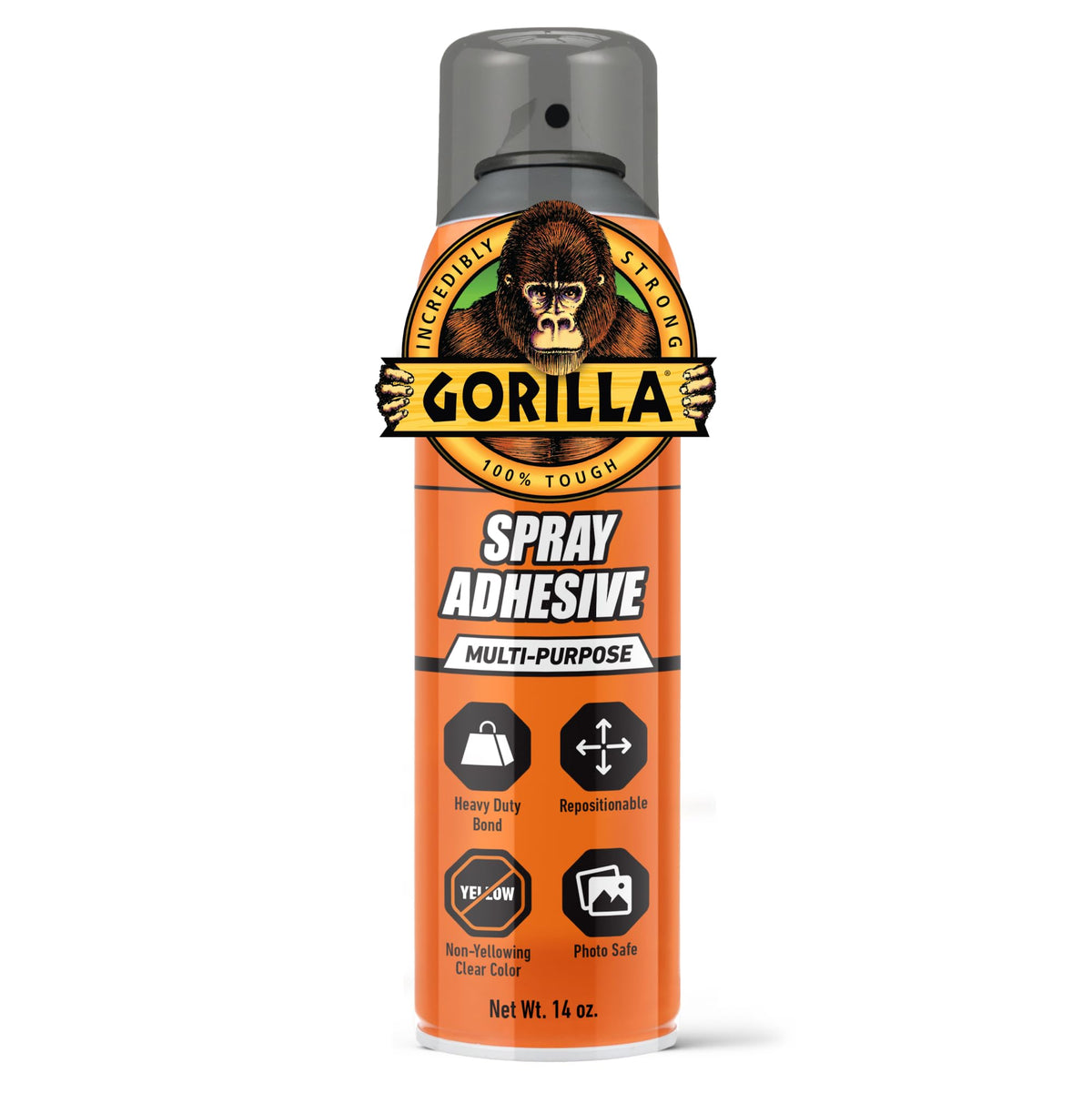 Gorilla Heavy-Duty Spray Adhesive, Clear, 396 g