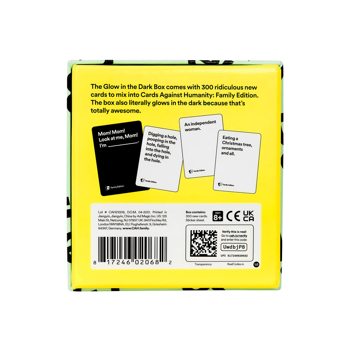 Cards Against Humanity Family Edition Glow in the Dark Expansion