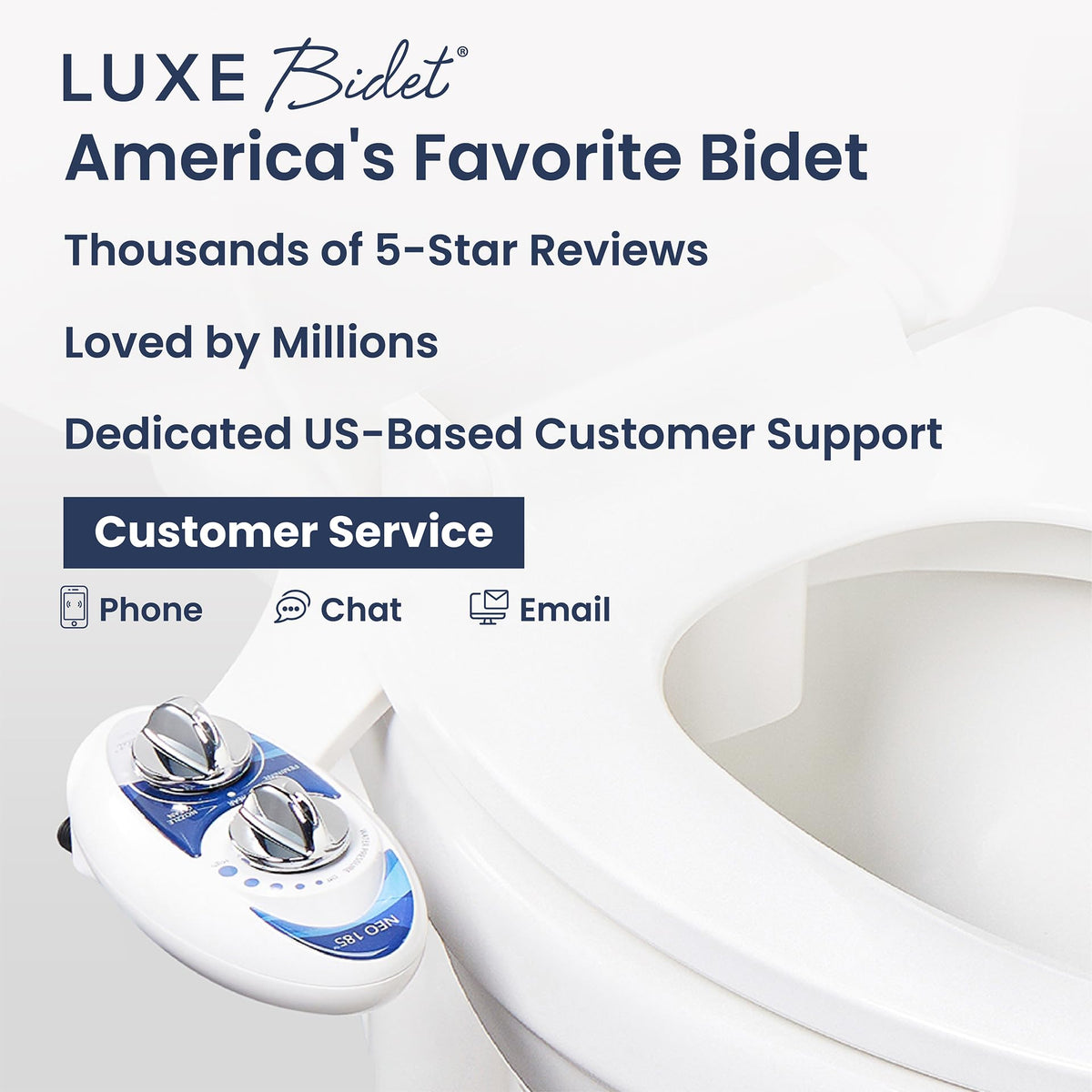 LUXE Bidet NEO 185, Rear & Feminine Wash (Blue)