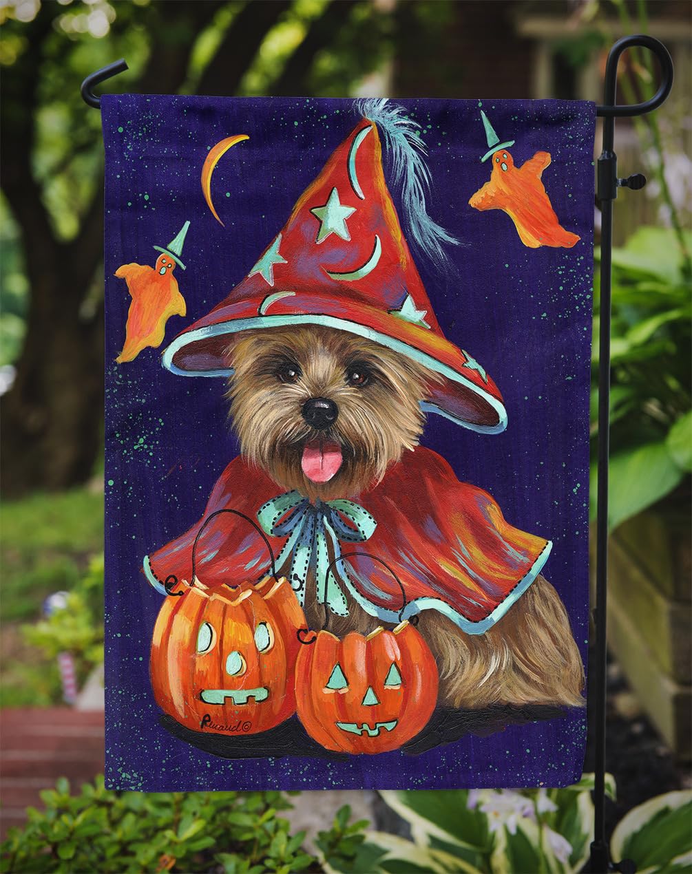 Caroline's Treasures PPP3061GF Cairn Terrier Halloween Witch Garden Outdoor-Flags