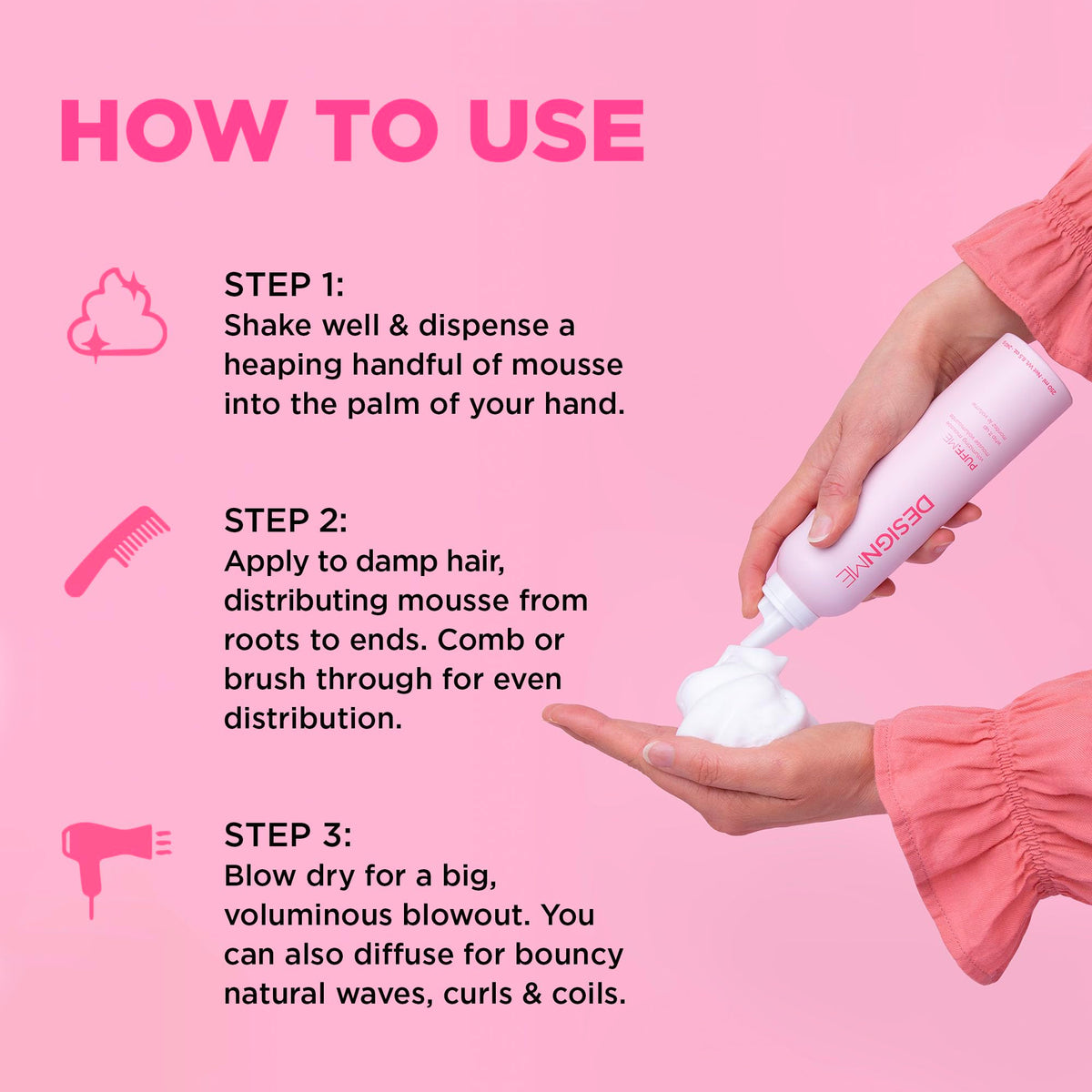 Design.Me PUFF.ME Volumizing Hair Mousse
