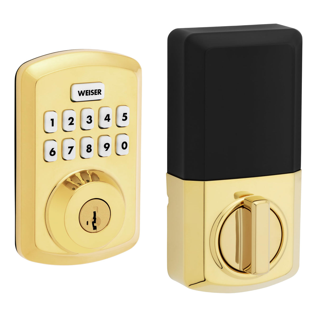 Weiser Powerbolt 3 Keyless Entry Deadbolt, Polished Brass
