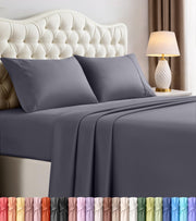 Utopia Bedding Brushed Microfibre Sheet Set, Queen, Grey