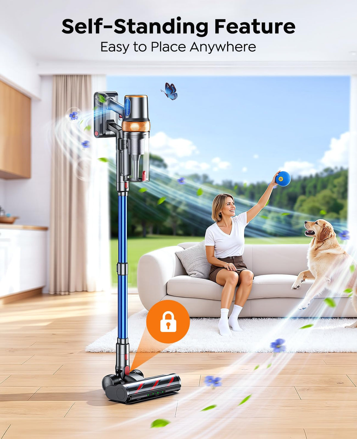 Inteture Cordless Stick Vacuum Cleaner, 650W