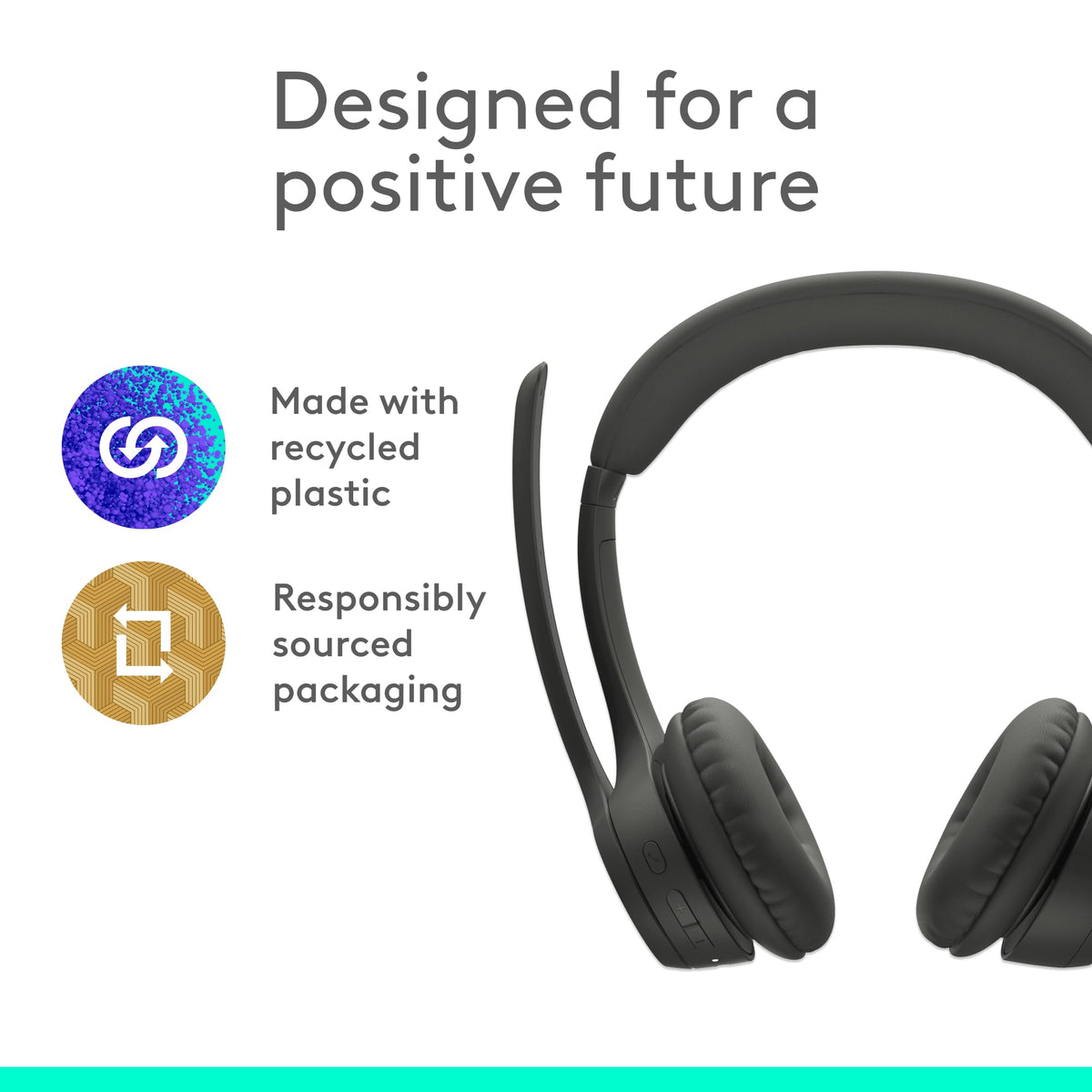Logitech Zone 301 Wireless Bluetooth Headset with Microphone, Graphite