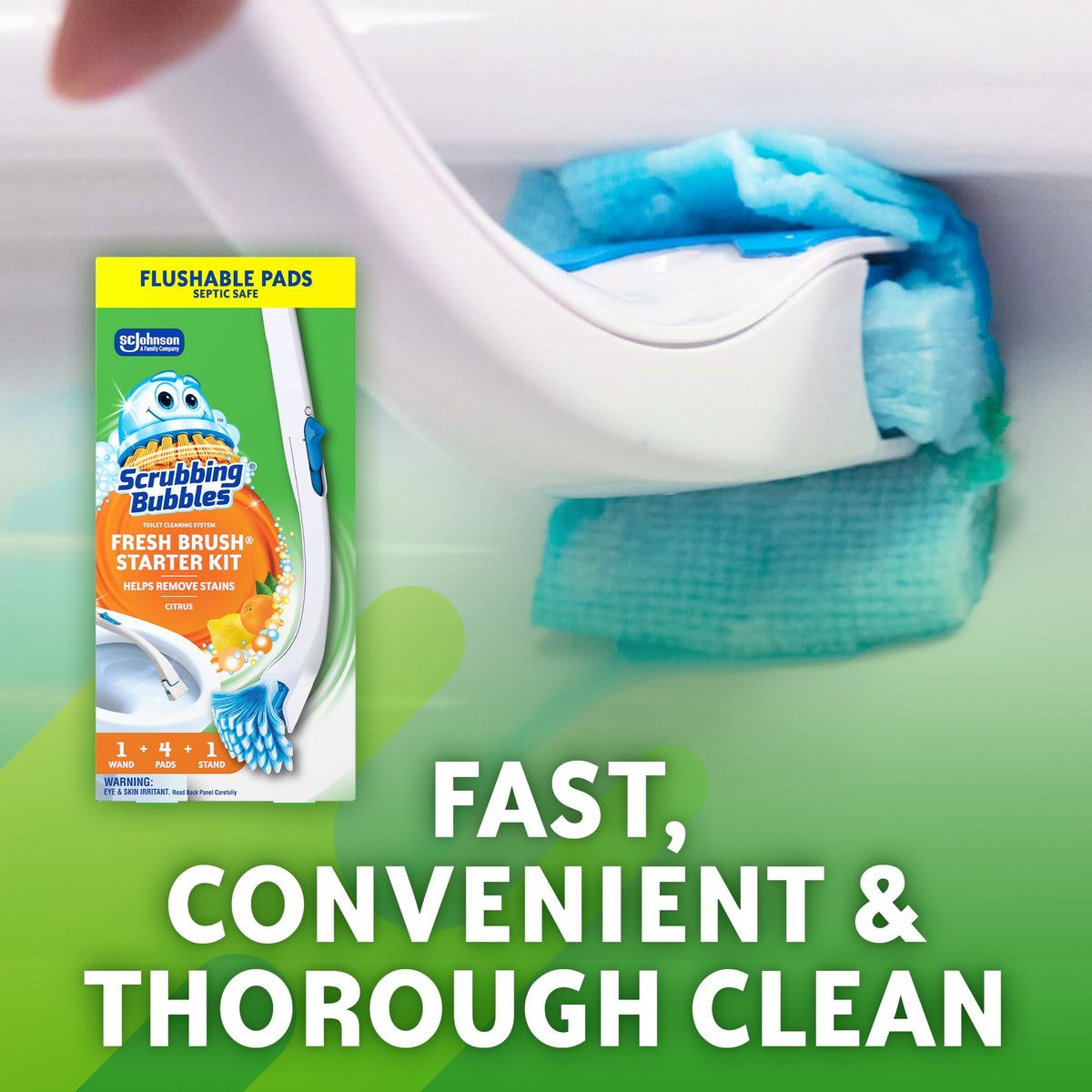 Scrubbing Bubbles Fresh Brush Toilet Cleaning Starter Kit, Citrus
