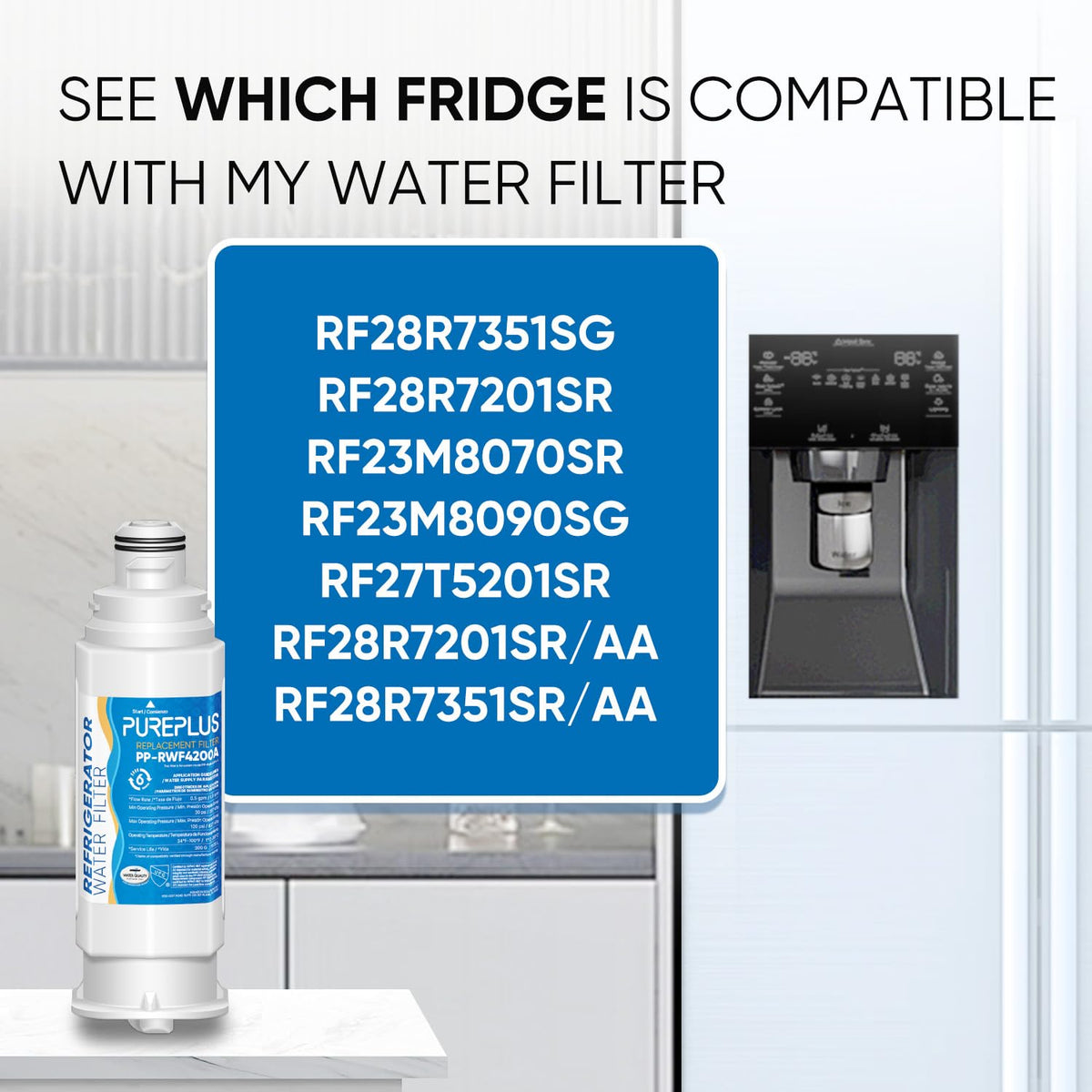 PUREPLUS DA97-17376B Water Filter for Samsung, 3-Pack