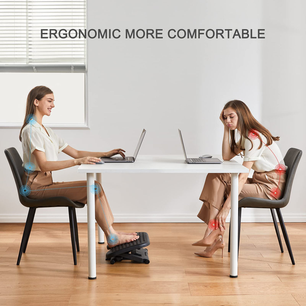 Huanuo Adjustable Under Desk Footrest, 3 Height Positions